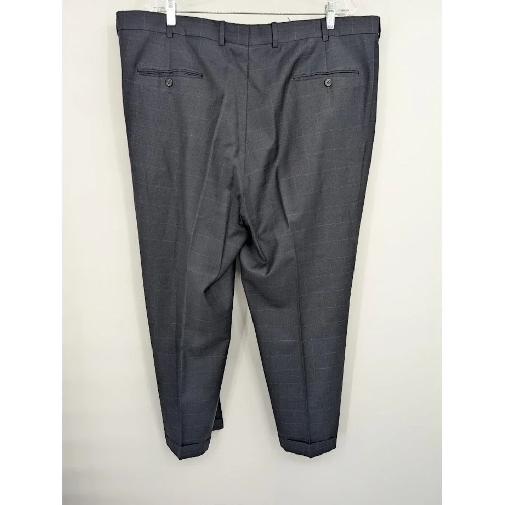 Hickey Freeman Gray Windowpane Sport Wool‎ coat 48 R and pants